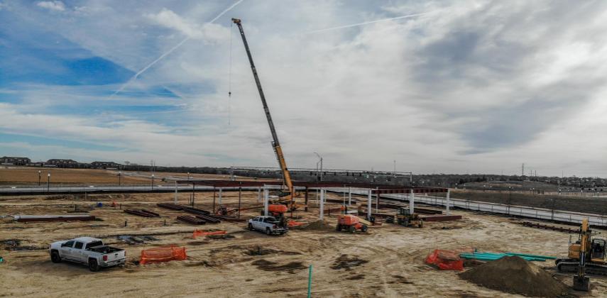 Steel goes up at MD West One medical Office | Darland Construction ...